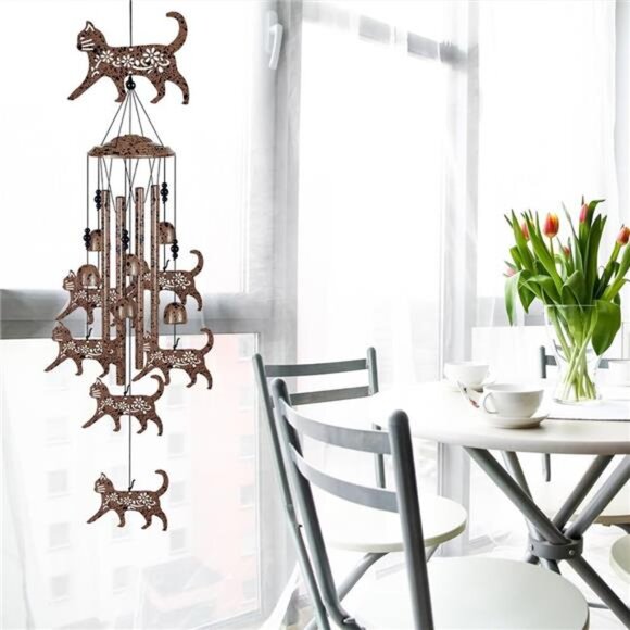 Cats Wind Chimes for Garden,Home,Balcony,Yard,Outdoor Decor, Cat Wind Bell, - Picture 4 of 9